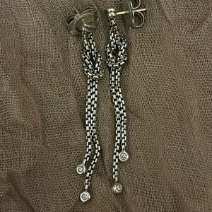 David Yurman Silver Chain Knot Earrings